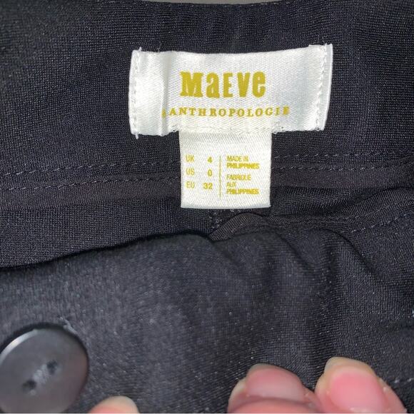 MAEVE by ANTHROPOLOGIE   NWT  Black Ankle Zip Pants Size 0 High Rise Slim Leg - Picture 2 of 15